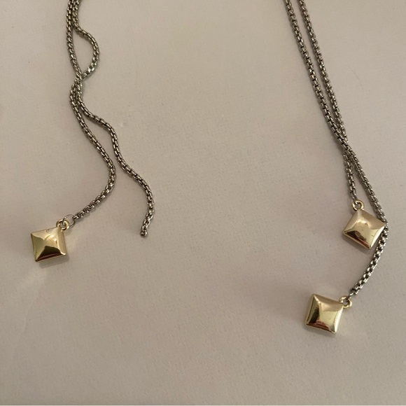 Stainless Steel slide chain with CZ Amethyst, Blue Topaz and clear - Picture 5 of 7